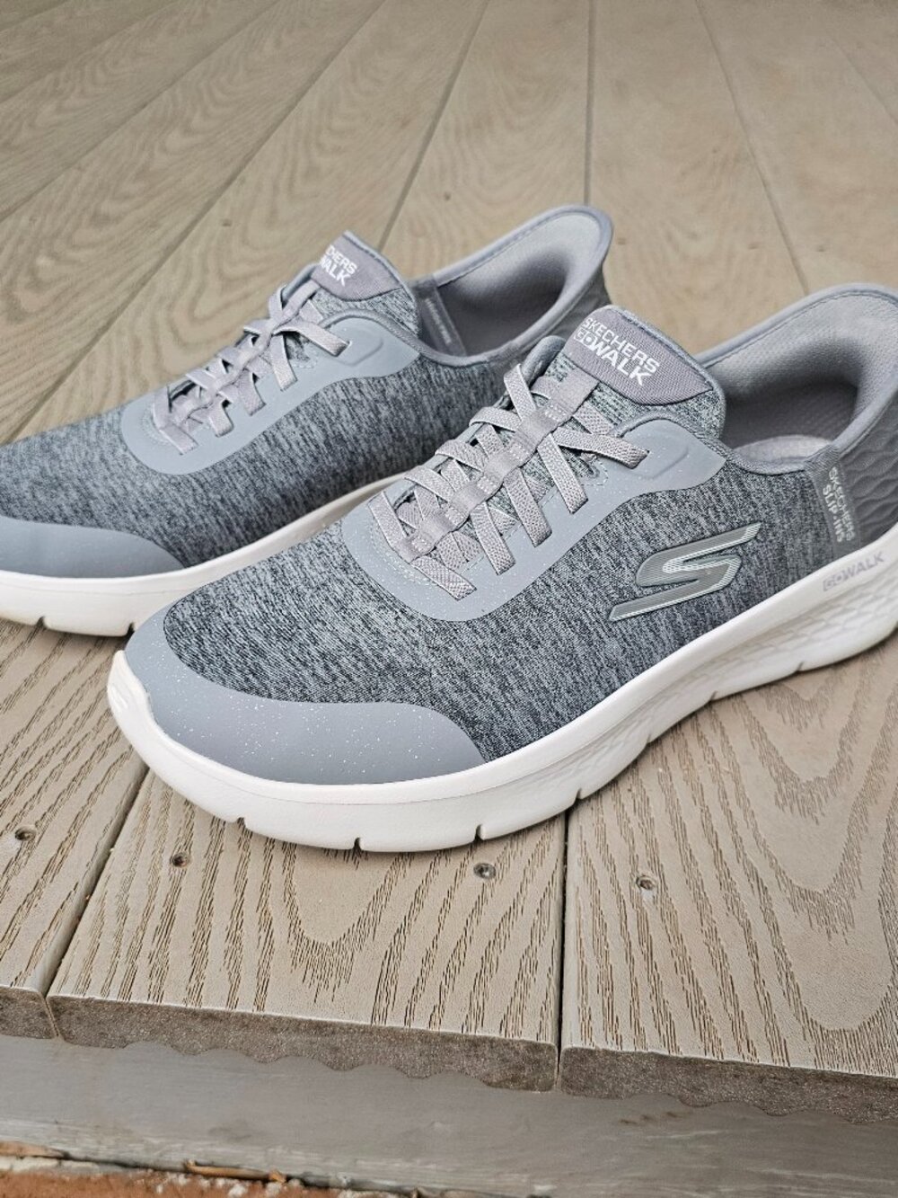Skechers Womens Go Walk Flex Dacey 124835 Gray Running Shoes Sneakers Size 10  W